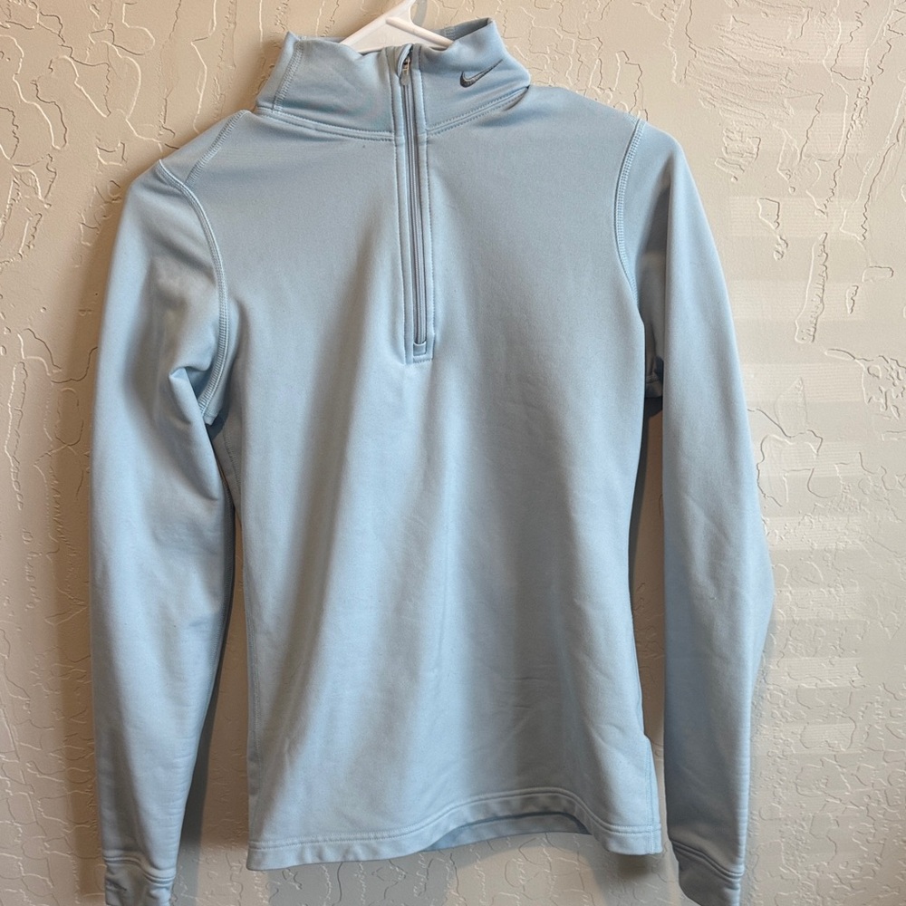 Nike Womens Sky Blue Zip-Up Sweater